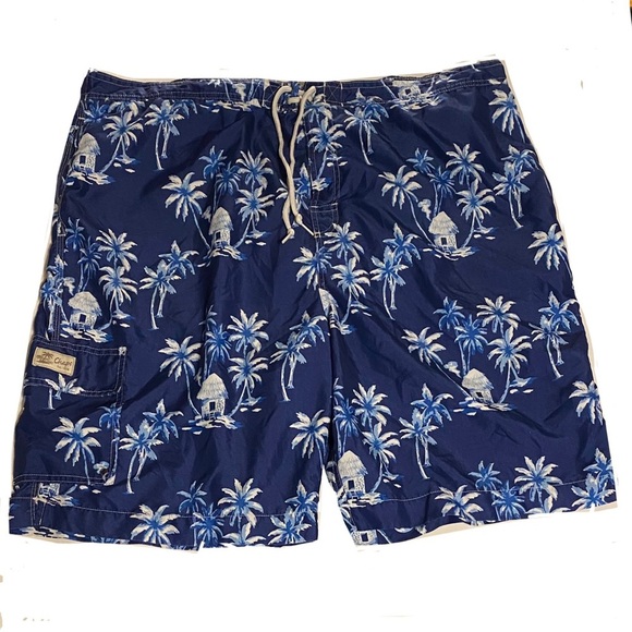 Chaps Swim Shorts Big Man Plus Size 3X Tropical Blue Side Pocket Y2K - Picture 1 of 10